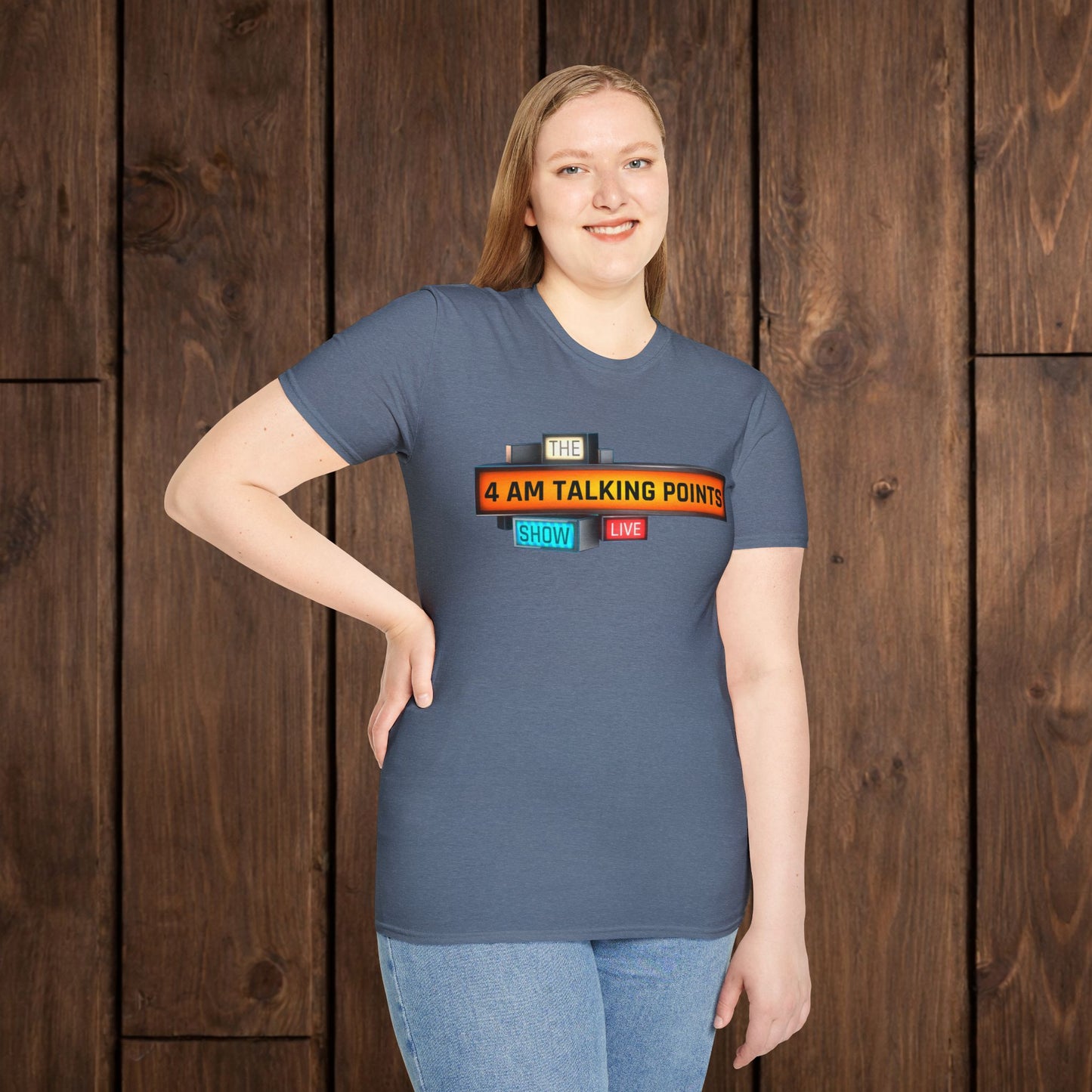 4 AM Talking Points Retro Podcast Logo T-Shirt image 14