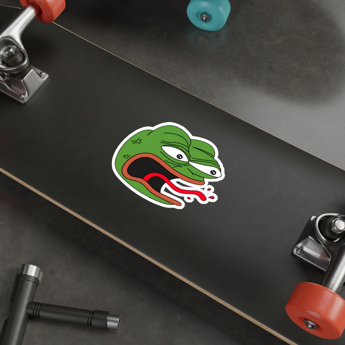 Angry Pepe REEEEEEEE Die-Cut Sticker | Screaming Frog Rage Meme Vinyl Decal | Funny Internet Reaction Sticker