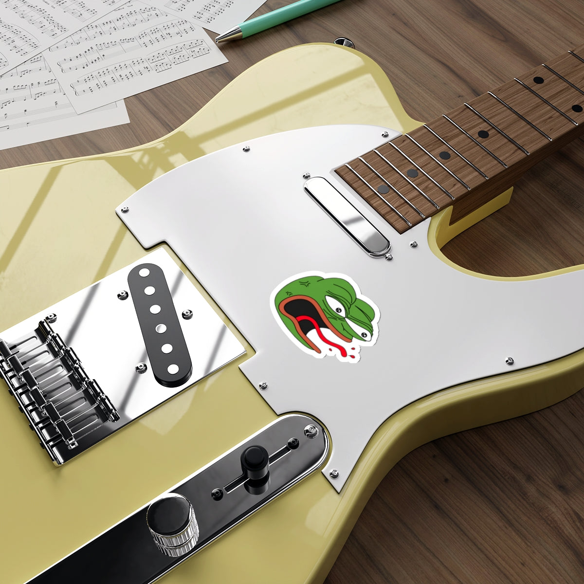 Angry Pepe REEEEEEEE Die-Cut Sticker | Screaming Frog Rage Meme Vinyl Decal | Funny Internet Reaction Sticker