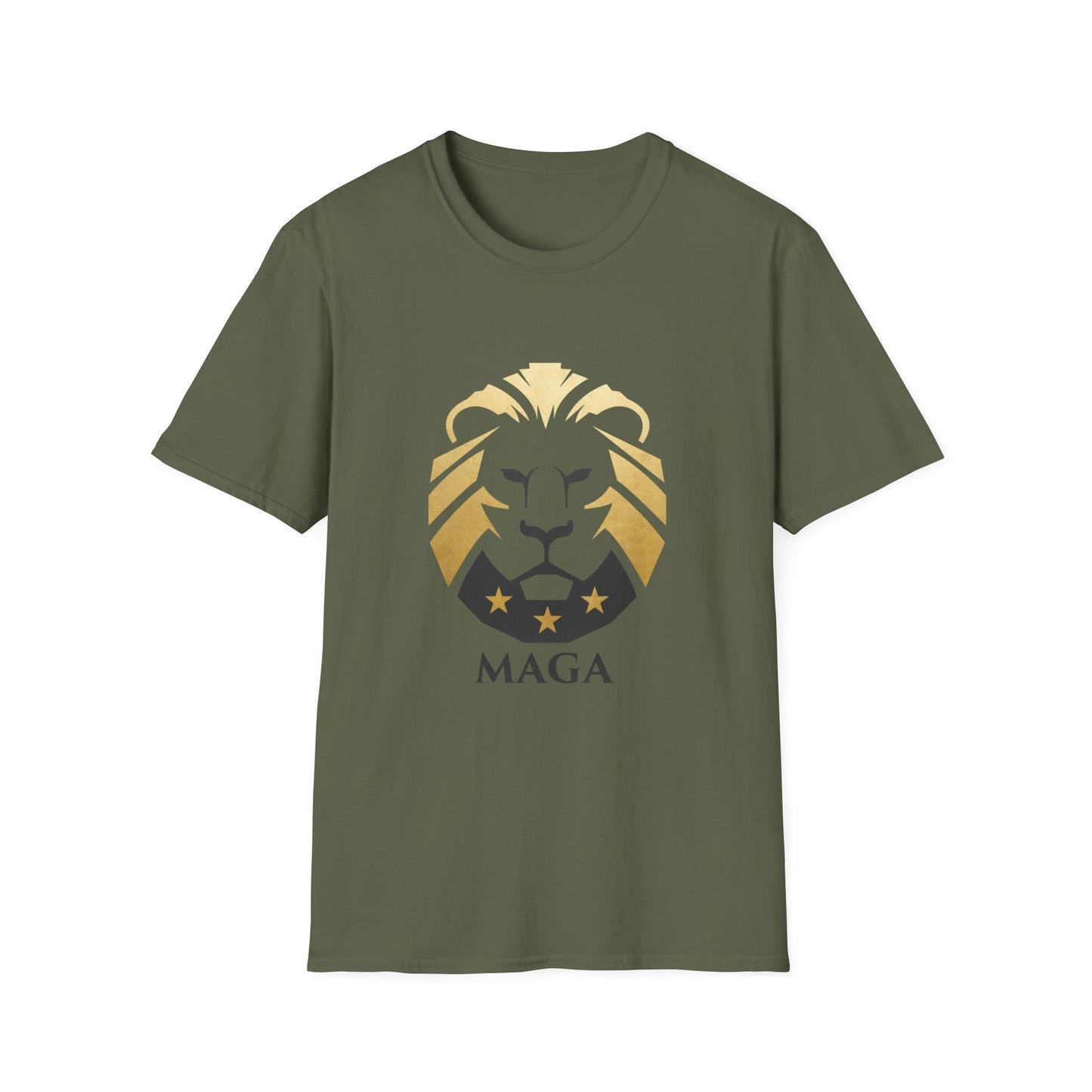 MAGA Gold Lion T‑Shirt — Bold Patriotic Crest Tee