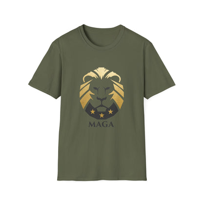 MAGA Gold Lion T‑Shirt — Bold Patriotic Crest Tee