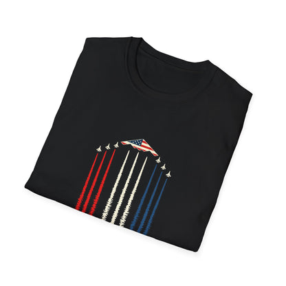 FAFO Jetpack Aviation Tee — Red, White & Blue Graphic