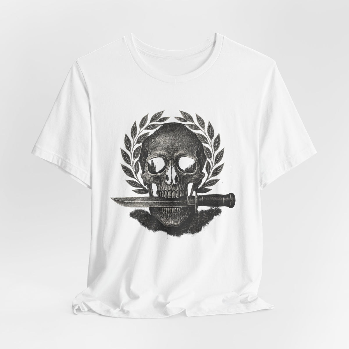 Skull & Knife Tee — Gothic Skull Crest T-Shirt