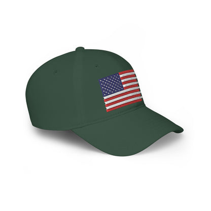 American Flag Low-Profile Baseball Cap — Embroidered USA Hat