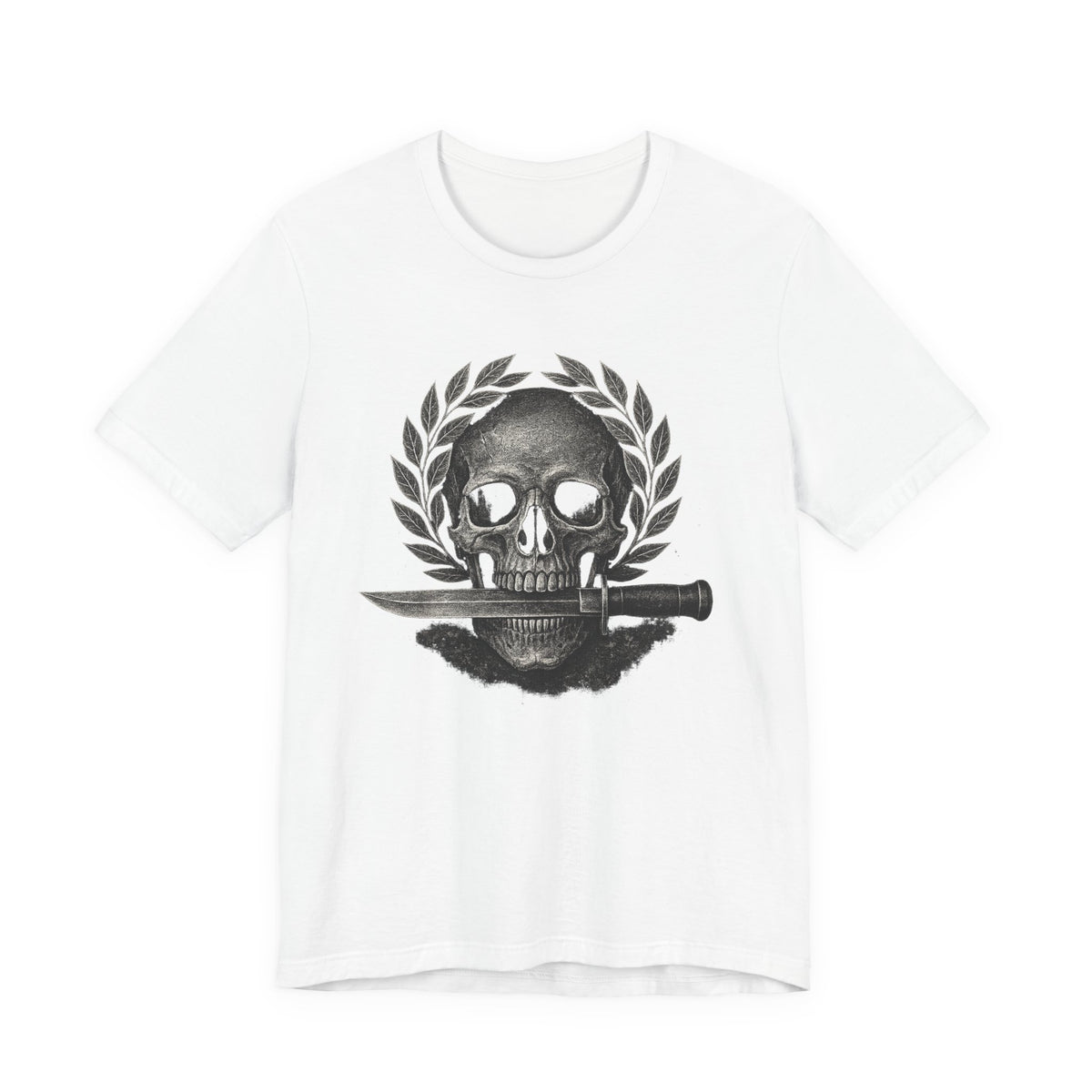 Skull & Knife Tee — Gothic Skull Crest T-Shirt