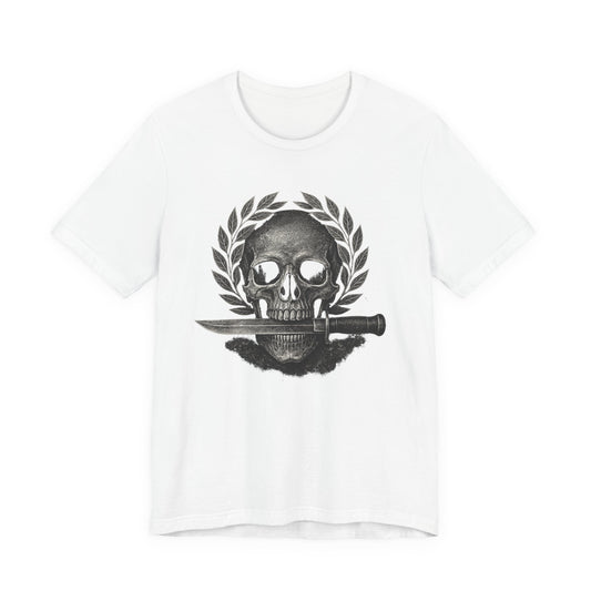 Skull & Knife Tee — Gothic Skull Crest T-Shirt