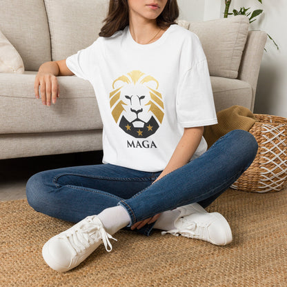MAGA Gold Lion T‑Shirt — Bold Patriotic Crest Tee
