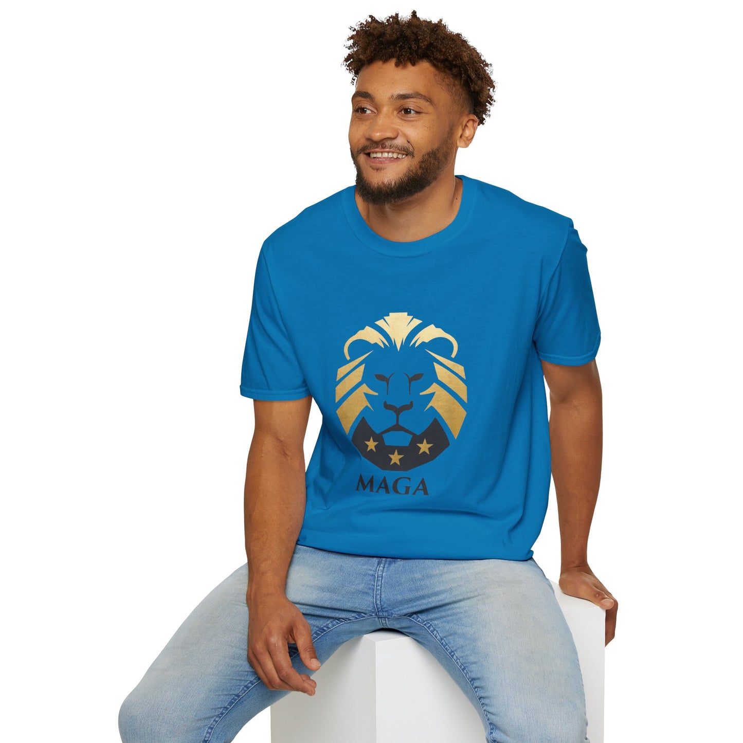 MAGA Gold Lion T‑Shirt — Bold Patriotic Crest Tee