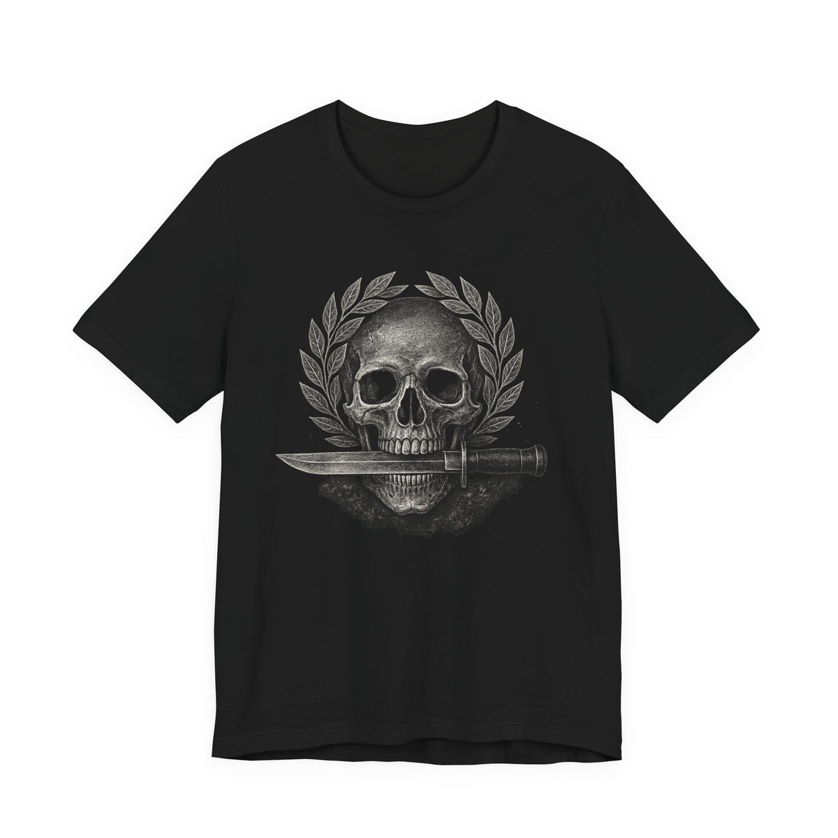 Skull & Knife Tee — Gothic Skull Crest T-Shirt