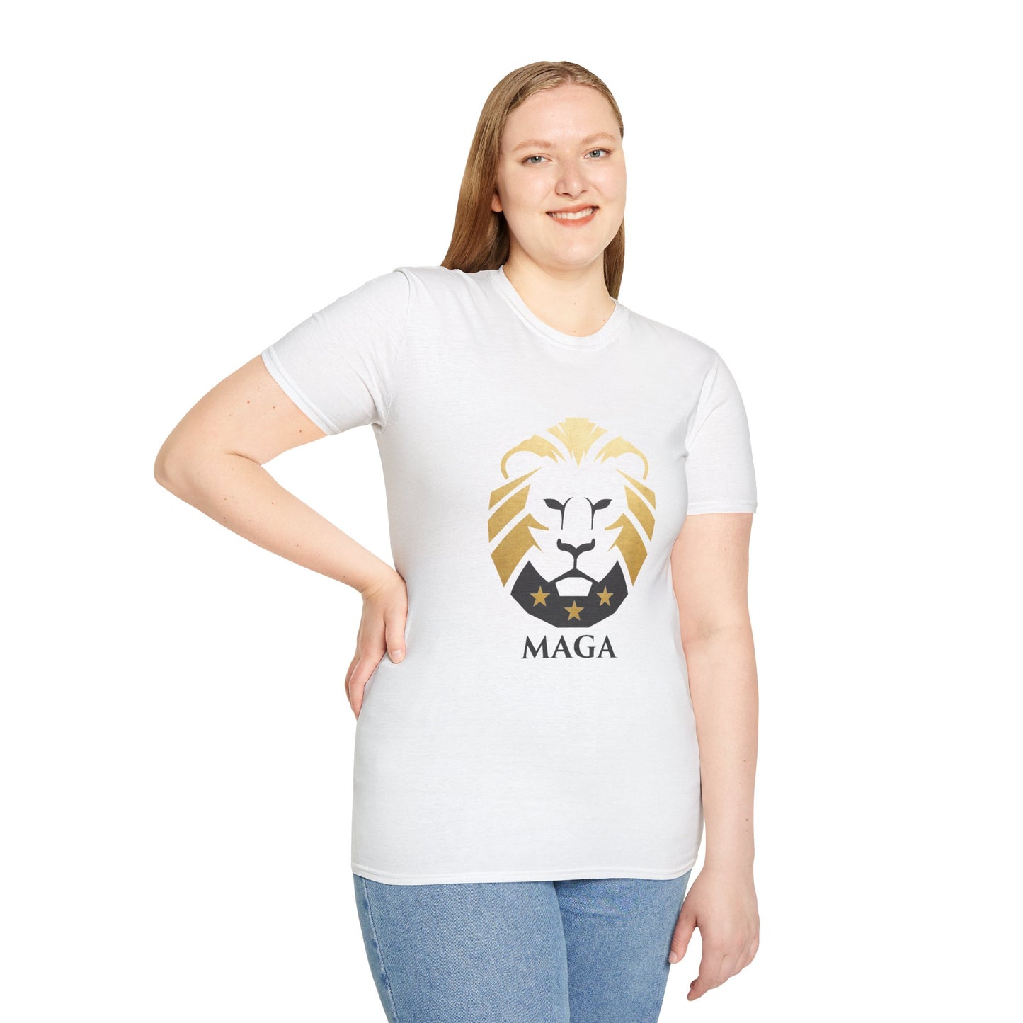 MAGA Gold Lion T‑Shirt — Bold Patriotic Crest Tee