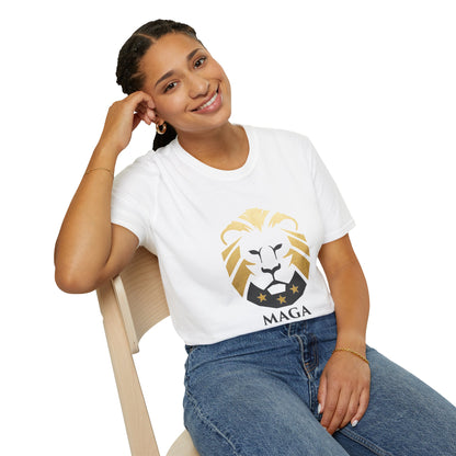 MAGA Gold Lion T‑Shirt — Bold Patriotic Crest Tee