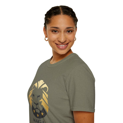 MAGA Gold Lion T‑Shirt — Bold Patriotic Crest Tee