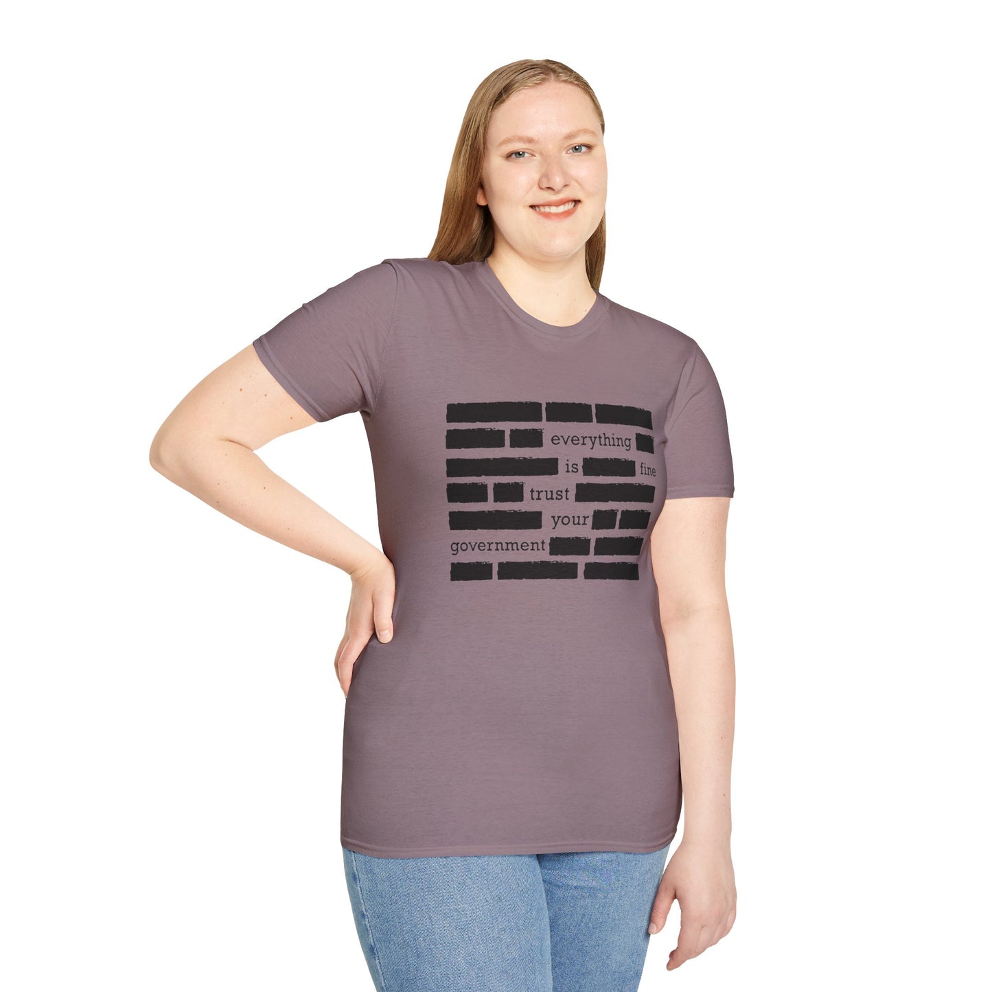 'Everything is Fine, Trust Your Government' Redacted Design Political Tee