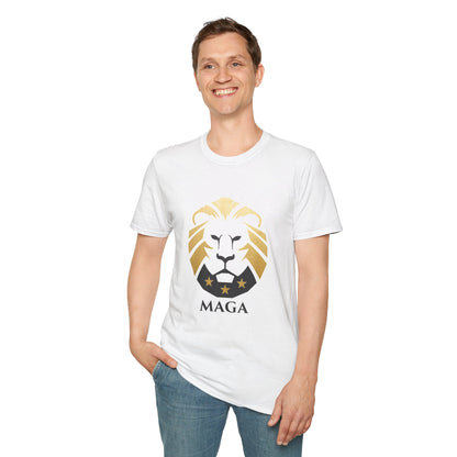 MAGA Gold Lion T‑Shirt — Bold Patriotic Crest Tee