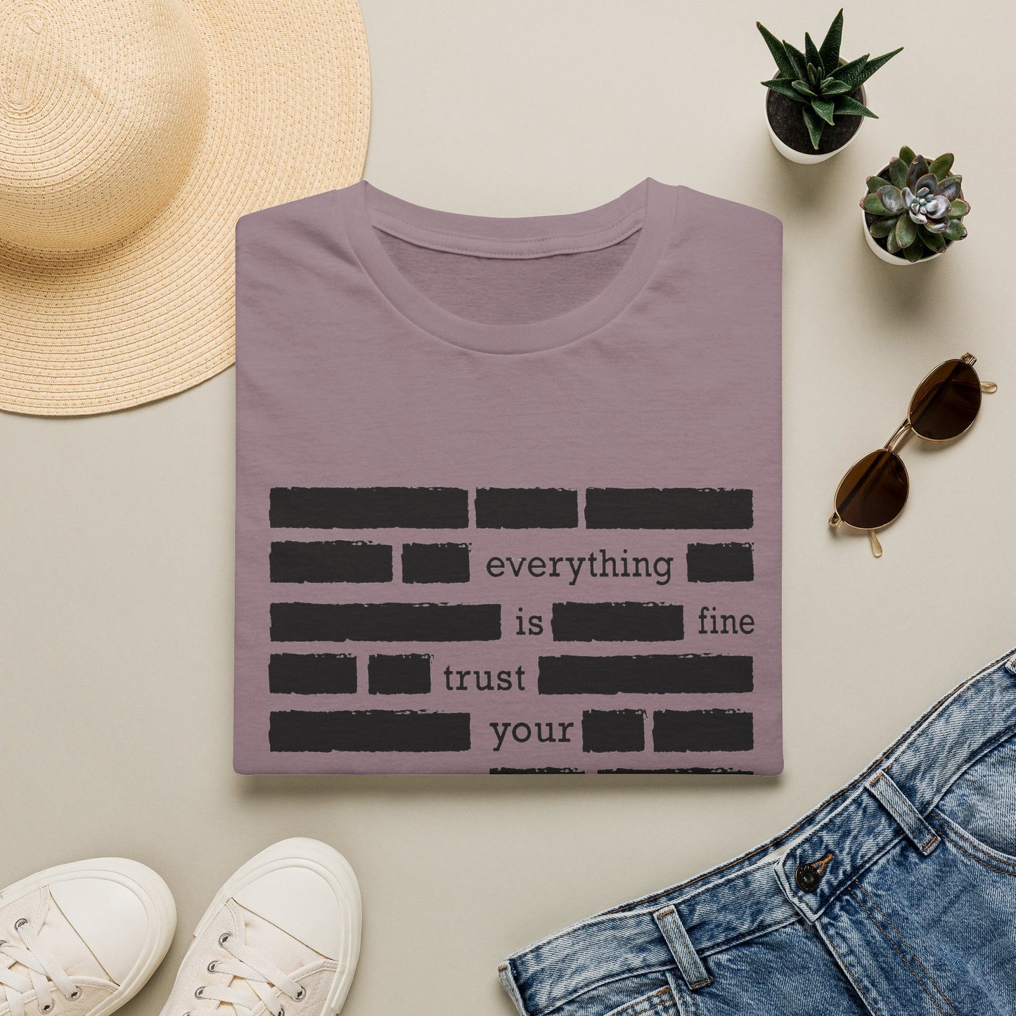 'Everything is Fine, Trust Your Government' Redacted Design Political Tee