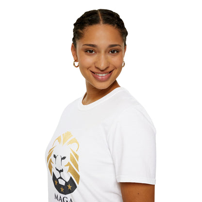 MAGA Gold Lion T‑Shirt — Bold Patriotic Crest Tee