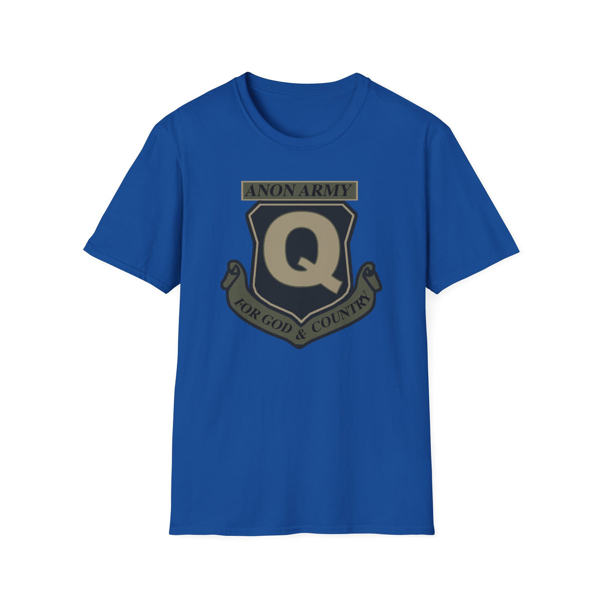 Anon Army Q Emblem Shirt, For God and Country Tee, Military Style Patriot Graphic, Alternative Research T-Shirt