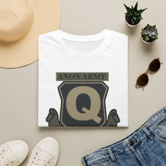 Anon Army Q Emblem Shirt, For God and Country Tee, Military Style Patriot Graphic, Alternative Research T-Shirt