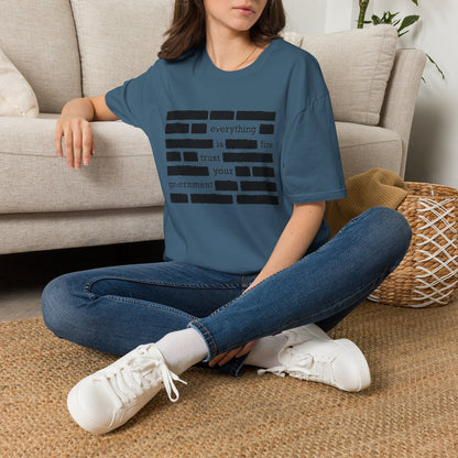 'Everything is Fine, Trust Your Government' Redacted Design Political Tee
