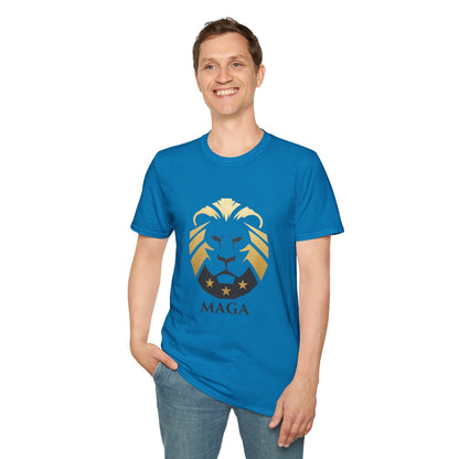 MAGA Gold Lion T‑Shirt — Bold Patriotic Crest Tee