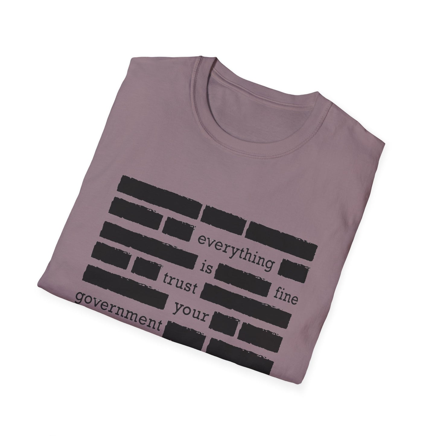 'Everything is Fine, Trust Your Government' Redacted Design Political Tee