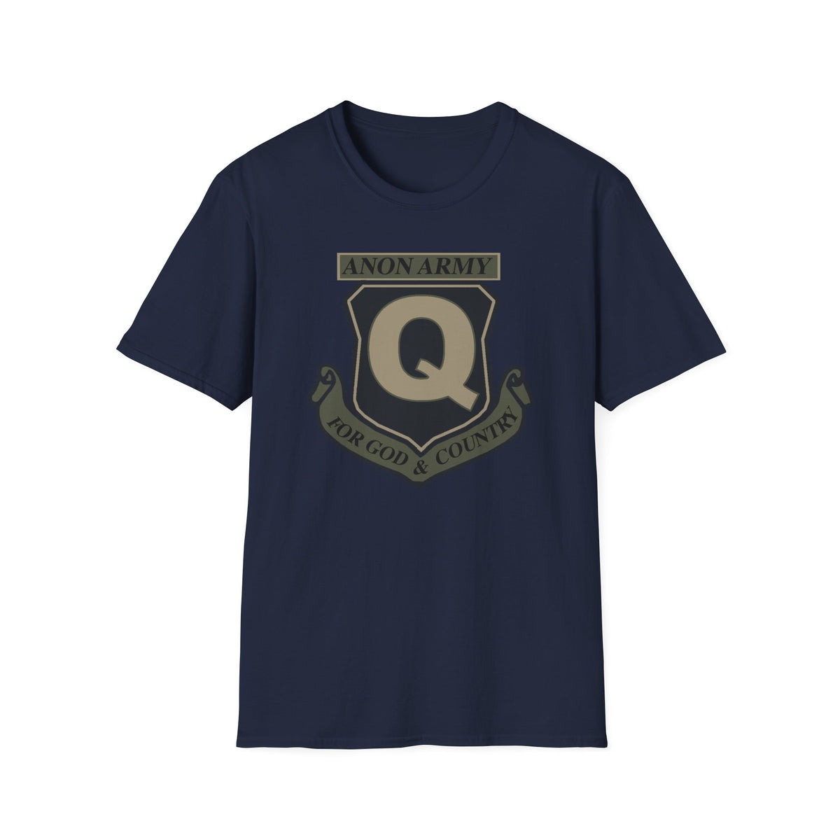 Anon Army Q Emblem Shirt, For God and Country Tee, Military Style Patriot Graphic, Alternative Research T-Shirt