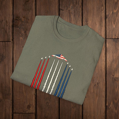 FAFO Jetpack Aviation Tee — Red, White & Blue Graphic image 4