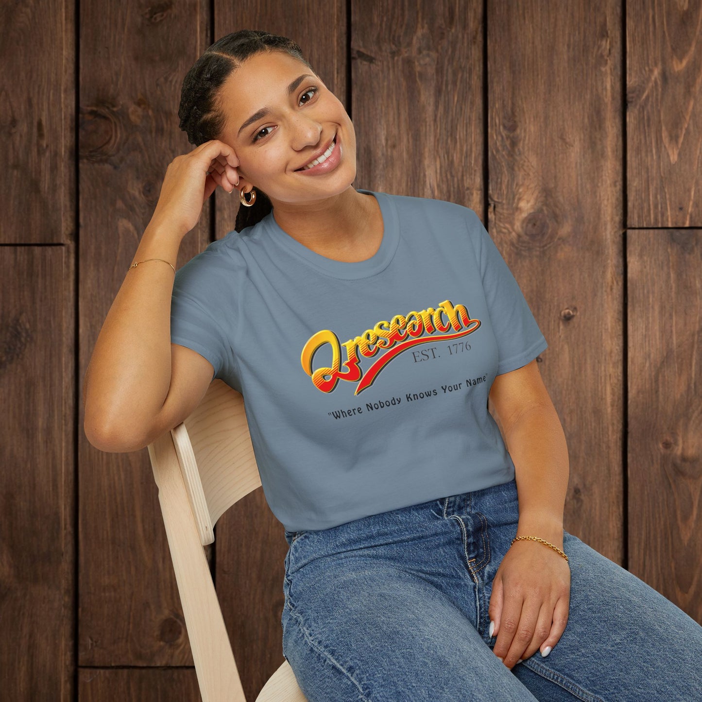 Research Vintage T-Shirt — "Research EST. 1776" Retro Script Science Tee