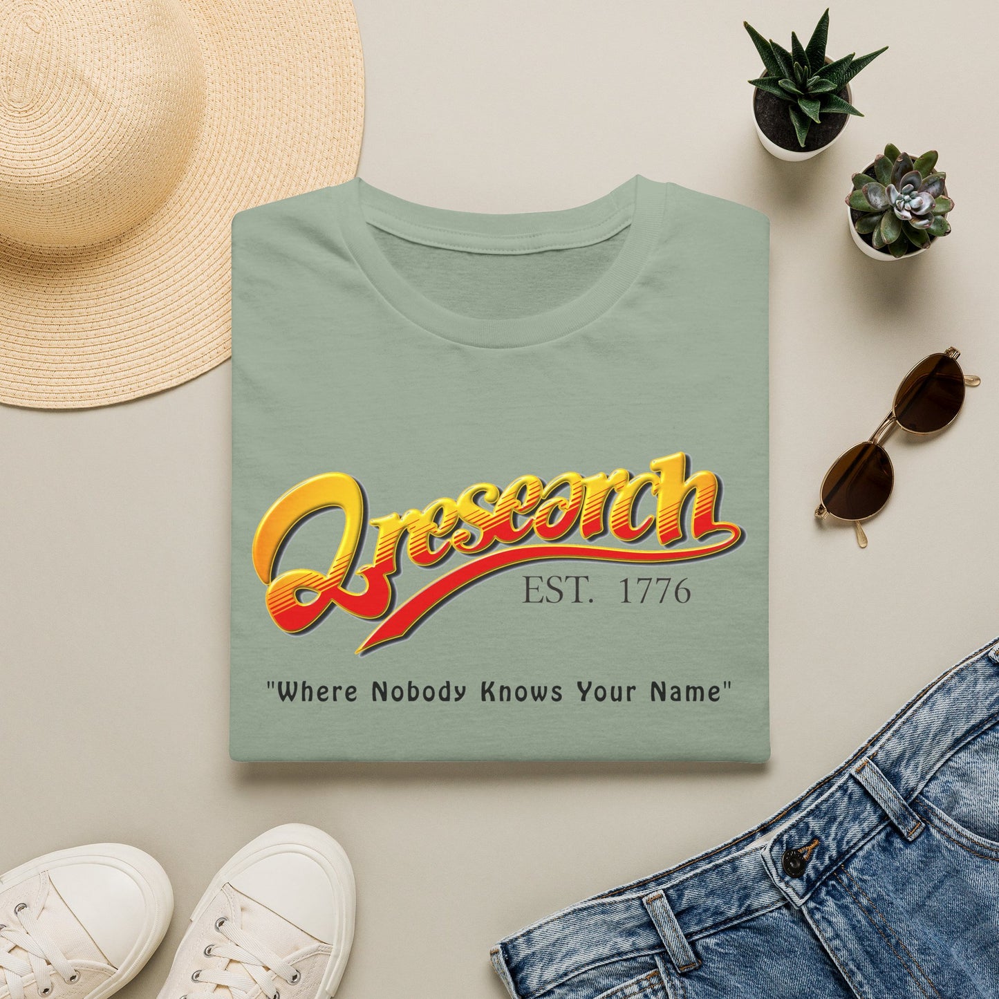 Research Vintage T-Shirt — "Research EST. 1776" Retro Script Science Tee