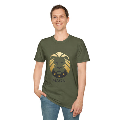 MAGA Gold Lion T‑Shirt — Bold Patriotic Crest Tee