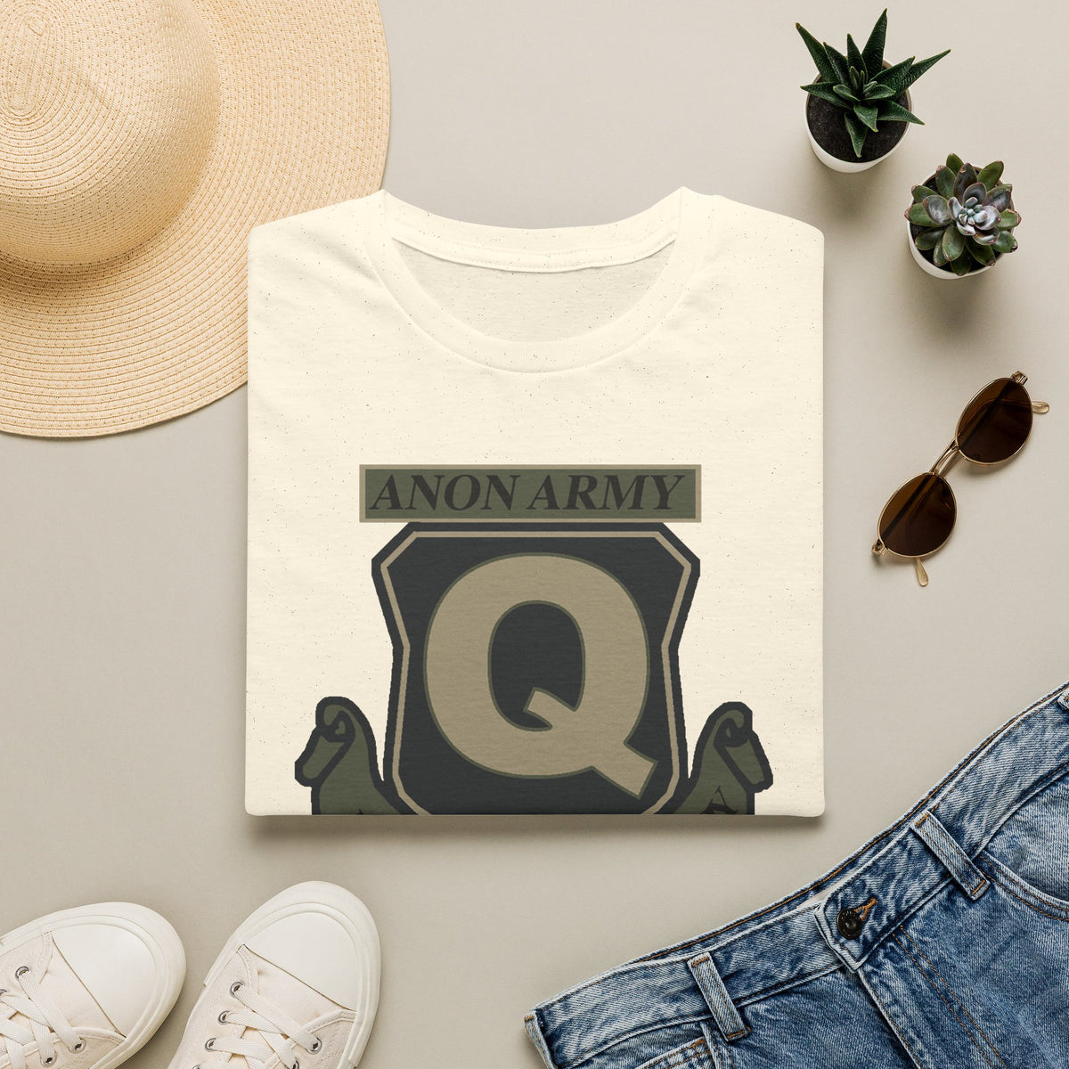 Anon Army Q Emblem Shirt, For God and Country Tee, Military Style Patriot Graphic, Alternative Research T-Shirt