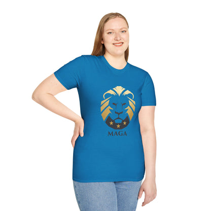 MAGA Gold Lion T‑Shirt — Bold Patriotic Crest Tee