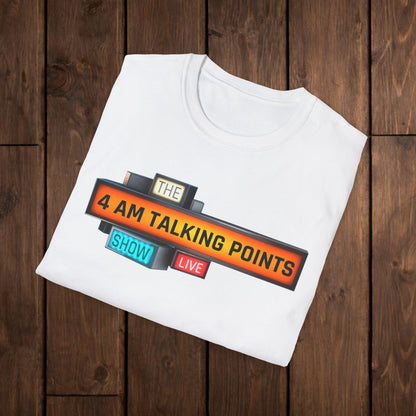 4 AM Talking Points Retro Podcast Logo T-Shirt image 5