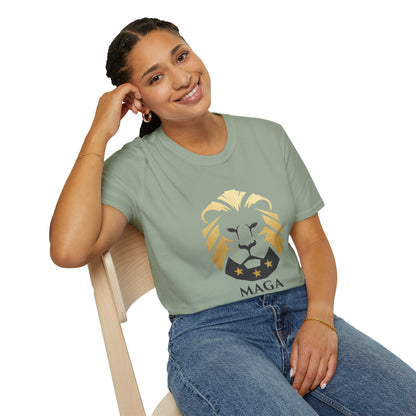 MAGA Gold Lion T‑Shirt — Bold Patriotic Crest Tee