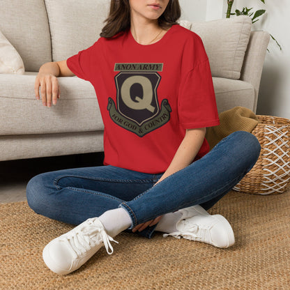 Anon Army Q Emblem Shirt, For God and Country Tee, Military Style Patriot Graphic, Alternative Research T-Shirt
