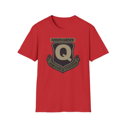 Anon Army Q Emblem Shirt, For God and Country Tee, Military Style Patriot Graphic, Alternative Research T-Shirt