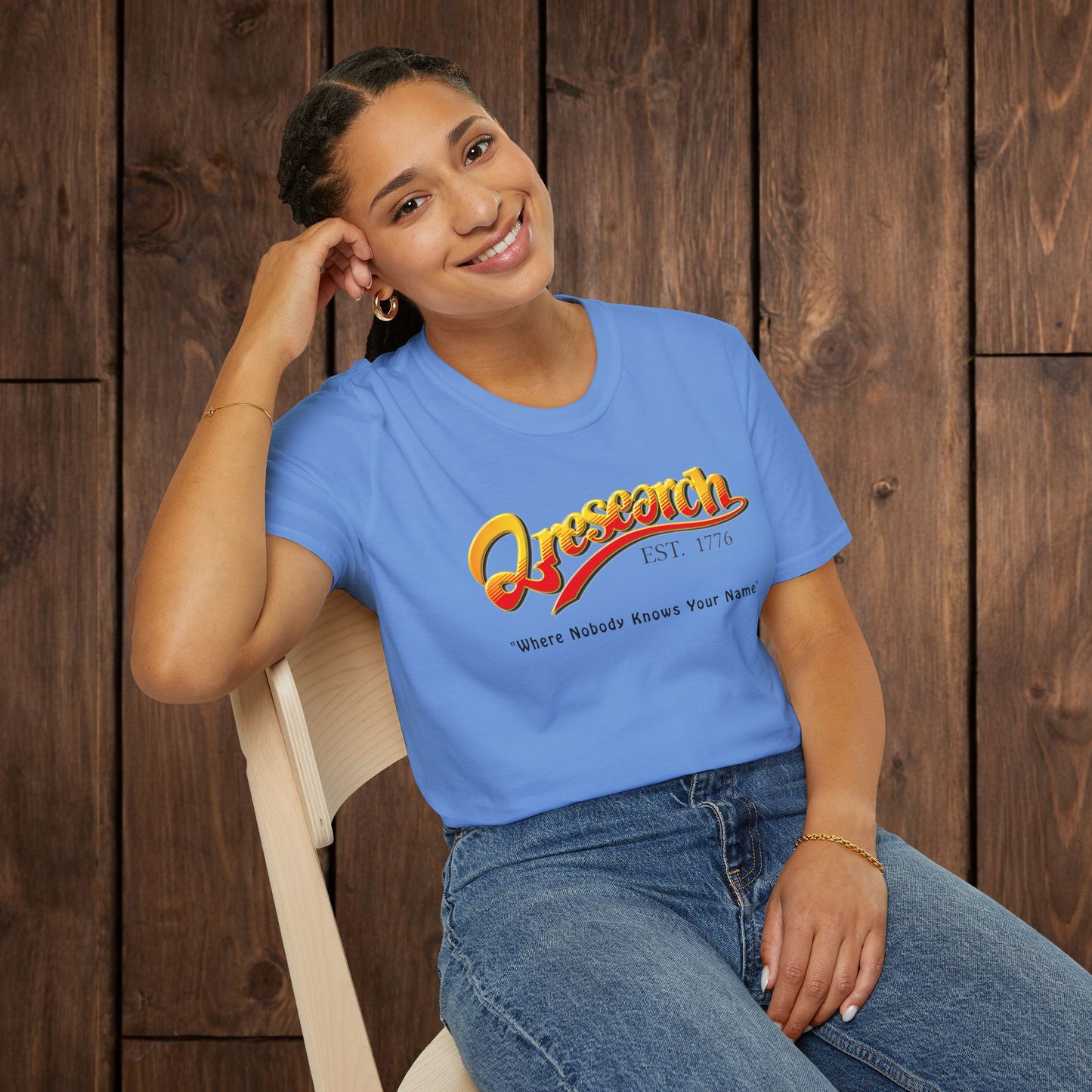 Research Vintage T-Shirt — "Research EST. 1776" Retro Script Science Tee