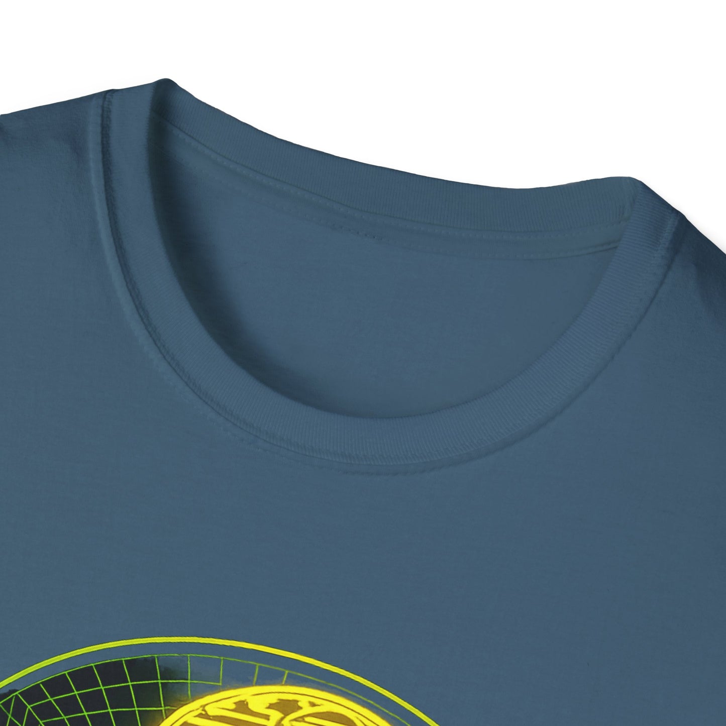 Retro Sci‑Fi Night Shift T-Shirt — Neon Snake Grid Graphic