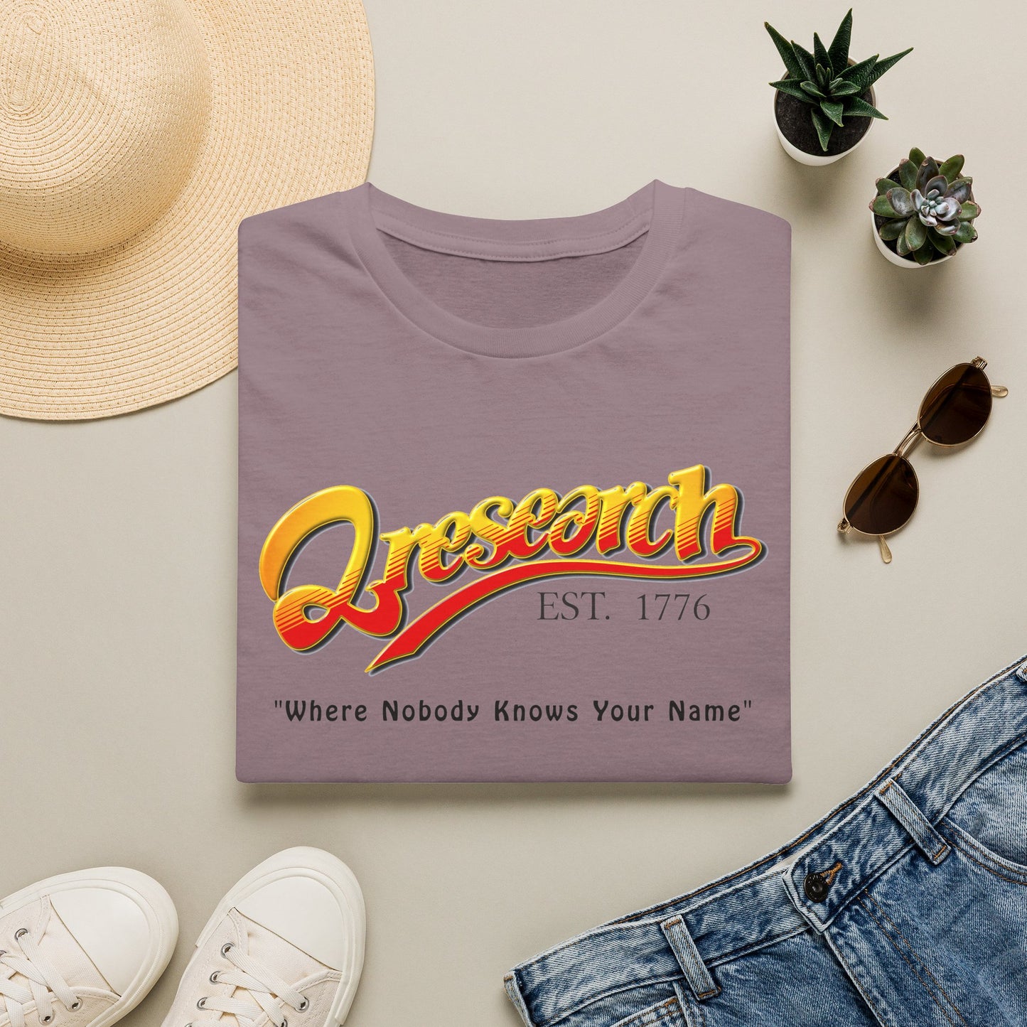 Research Vintage T-Shirt — "Research EST. 1776" Retro Script Science Tee
