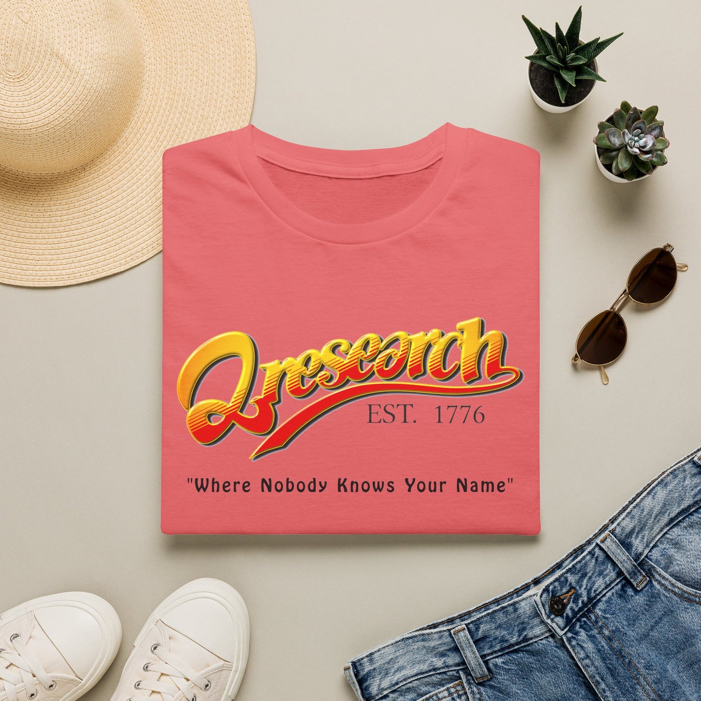 Research Vintage T-Shirt — "Research EST. 1776" Retro Script Science Tee