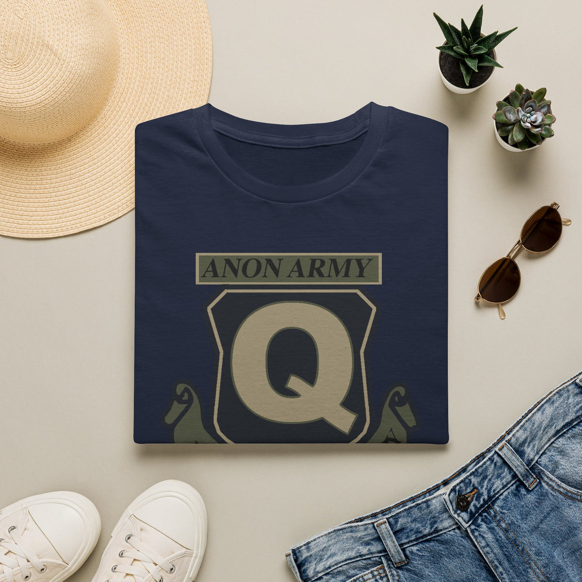 Anon Army Q Emblem Shirt, For God and Country Tee, Military Style Patriot Graphic, Alternative Research T-Shirt