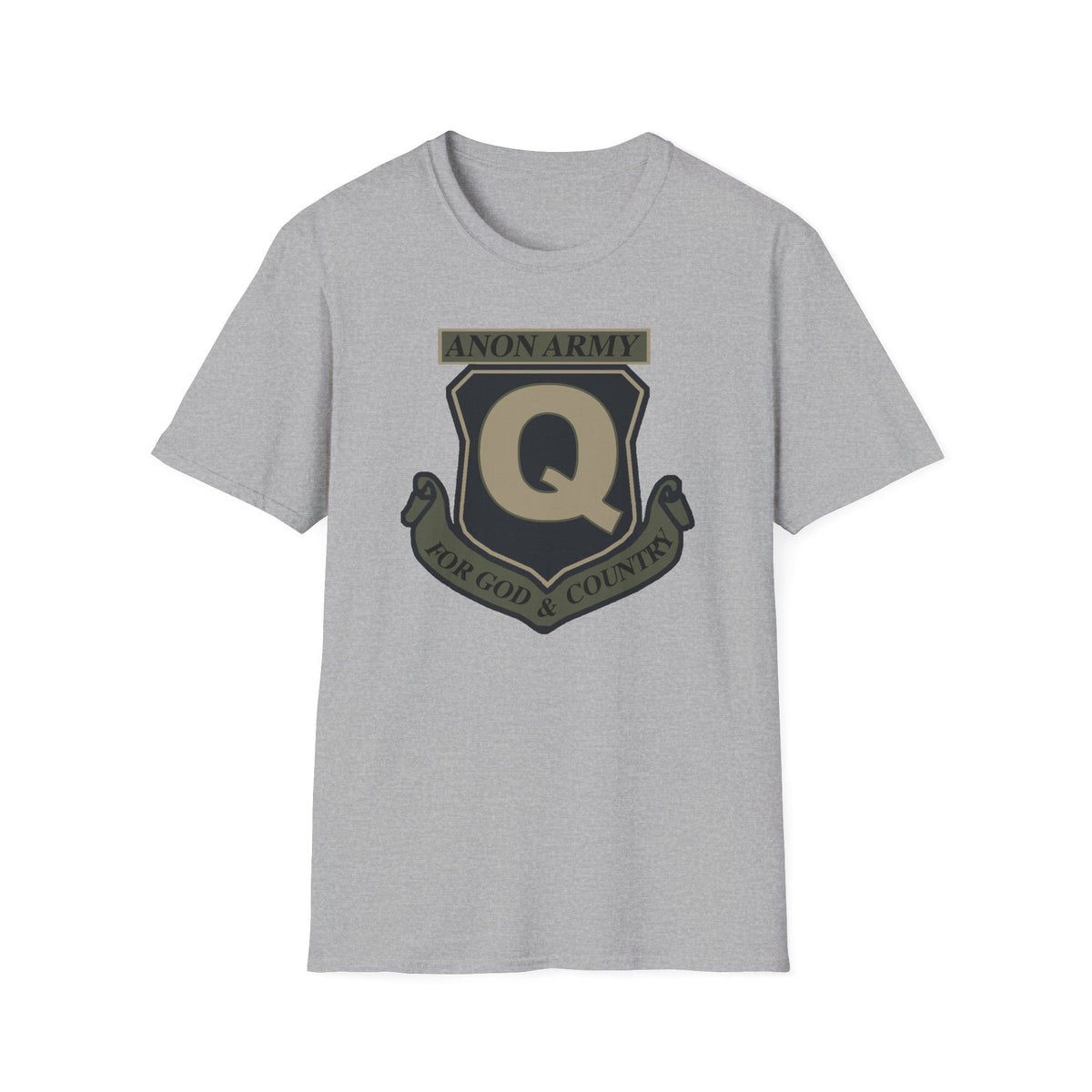 Anon Army Q Emblem Shirt, For God and Country Tee, Military Style Patriot Graphic, Alternative Research T-Shirt