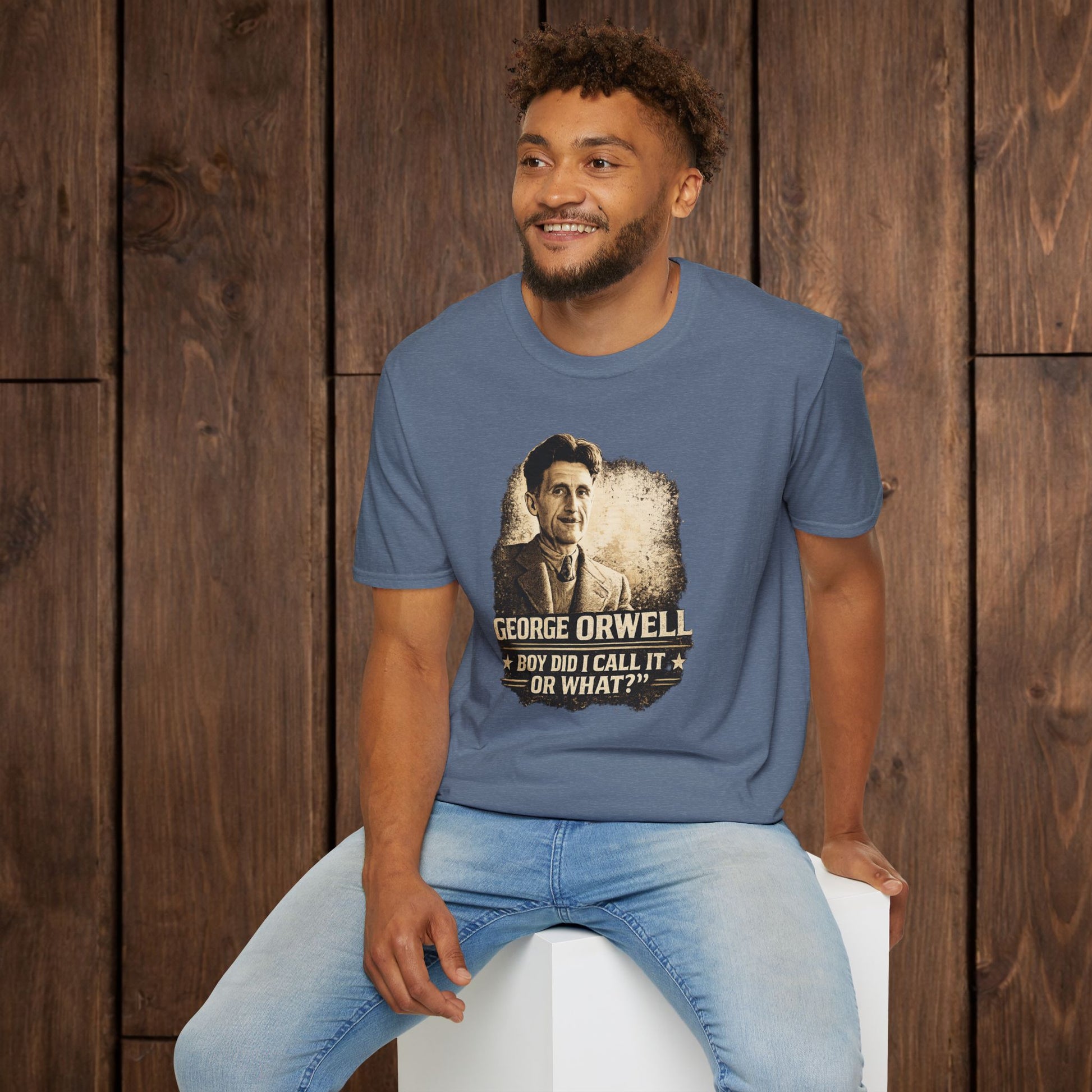 George Orwell Vintage Literary T-Shirt — "Boy Did I Call It Or What?" image 13