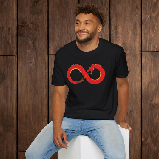 Digital War Dragon Ouroboros T-Shirt — Cyber Flame Resistance Tee image 0