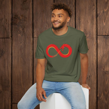 Digital War Dragon Ouroboros T-Shirt — Cyber Flame Resistance Tee image 3