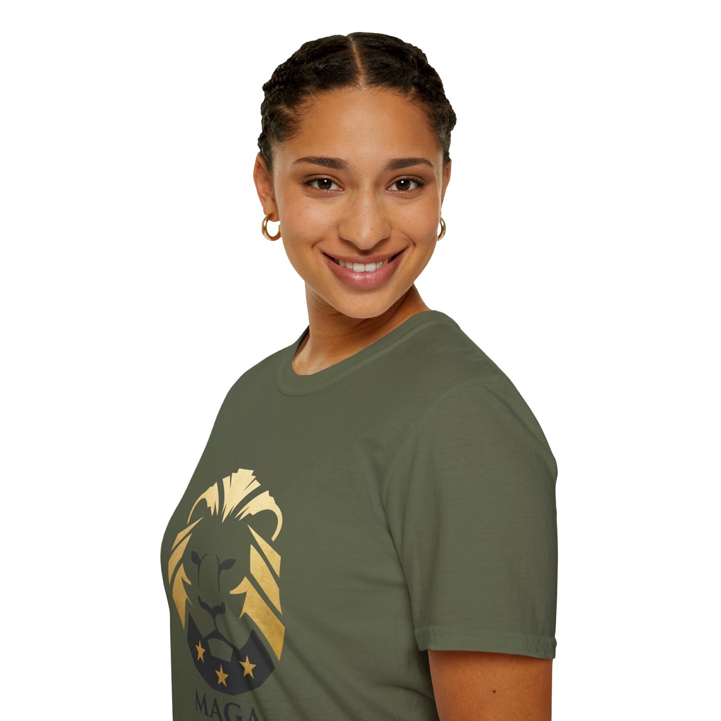 MAGA Gold Lion T‑Shirt — Bold Patriotic Crest Tee