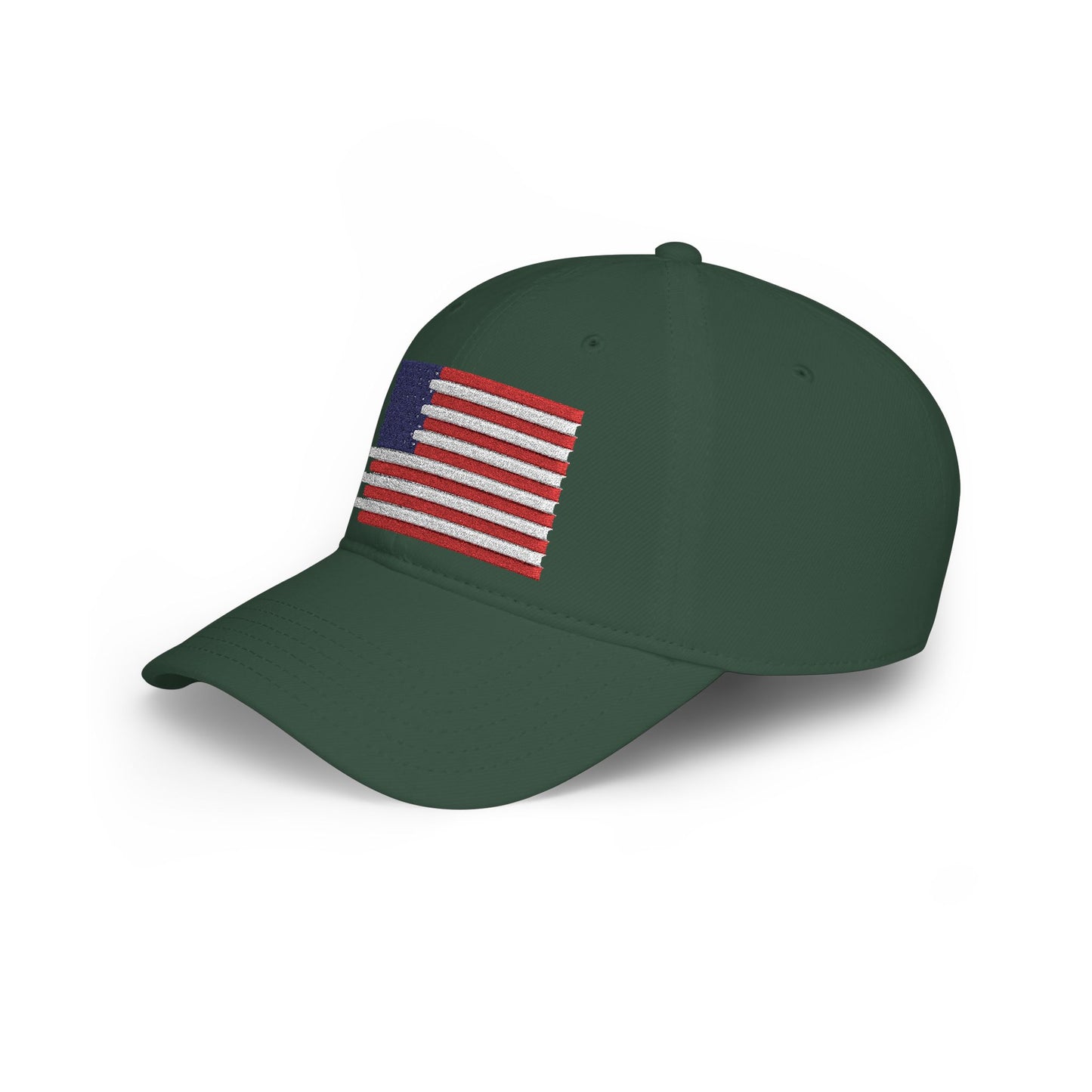 American Flag Low-Profile Baseball Cap — Embroidered USA Hat