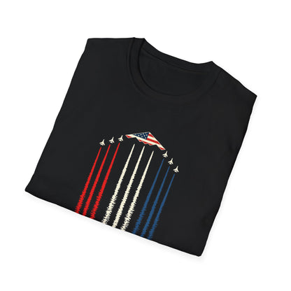 FAFO Jetpack Aviation Tee — Red, White & Blue Graphic