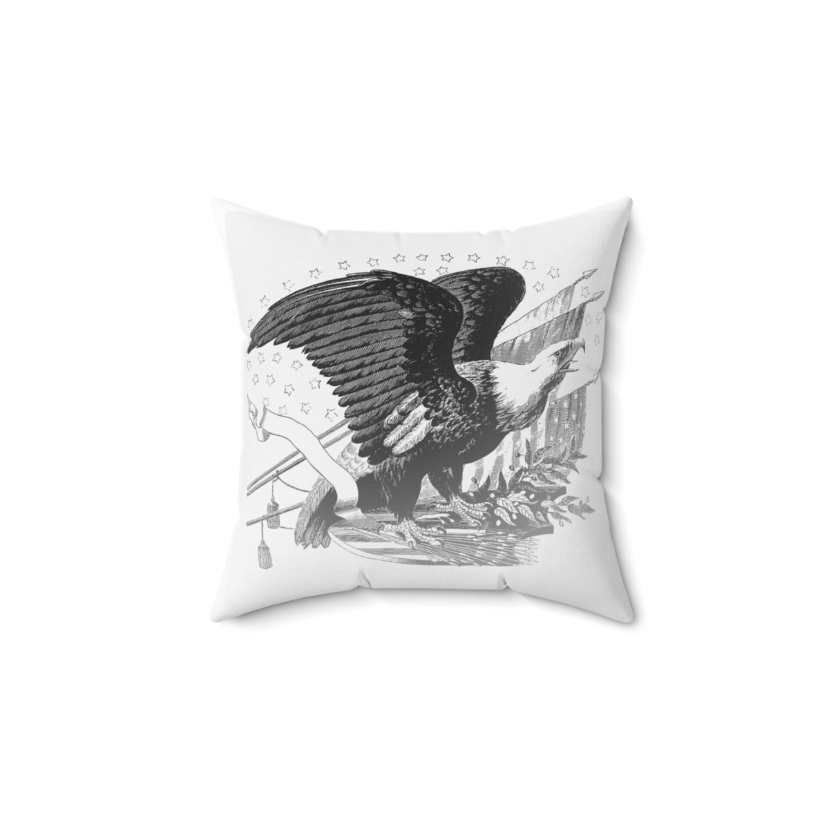 American Spirit Accent Pillow: Pop-Art Statue of Liberty & Vintage Eagle Design image 1