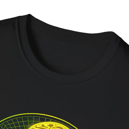 Retro Sci‑Fi Night Shift T-Shirt — Neon Snake Grid Graphic